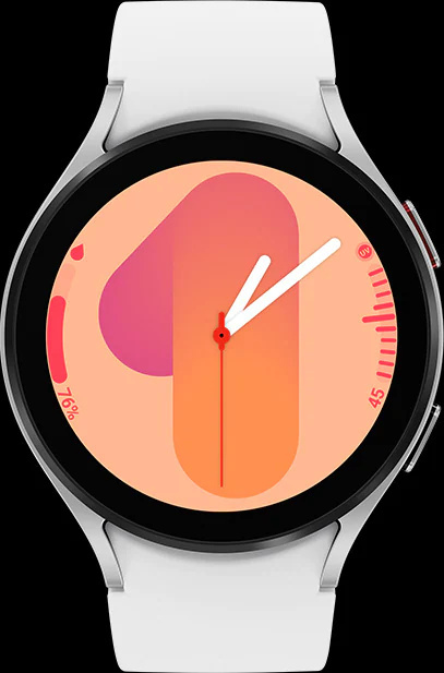 在Galaxy Watch5上的Gradient Font 09 edge錶面顯示。